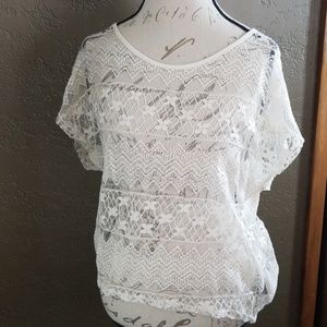 Cream lace top